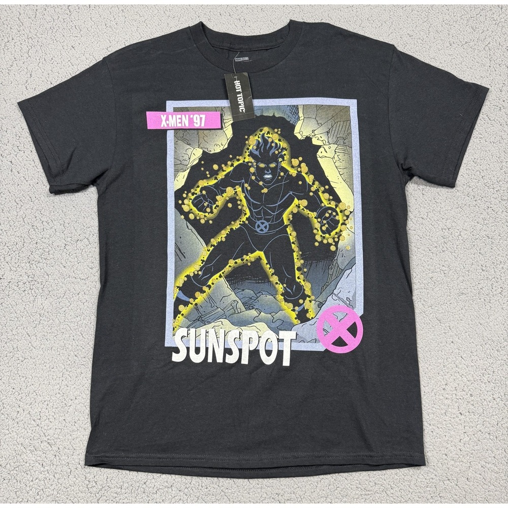 NWT Marvel X-Men '97 Sunspot Shirt Mens Medium Black Graphic Tee‎ Hot Topic